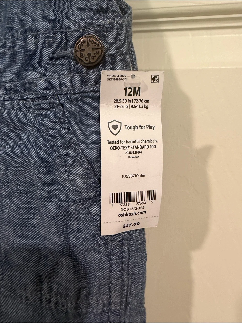 OshKosh B'gosh Blue Chambray Overalls